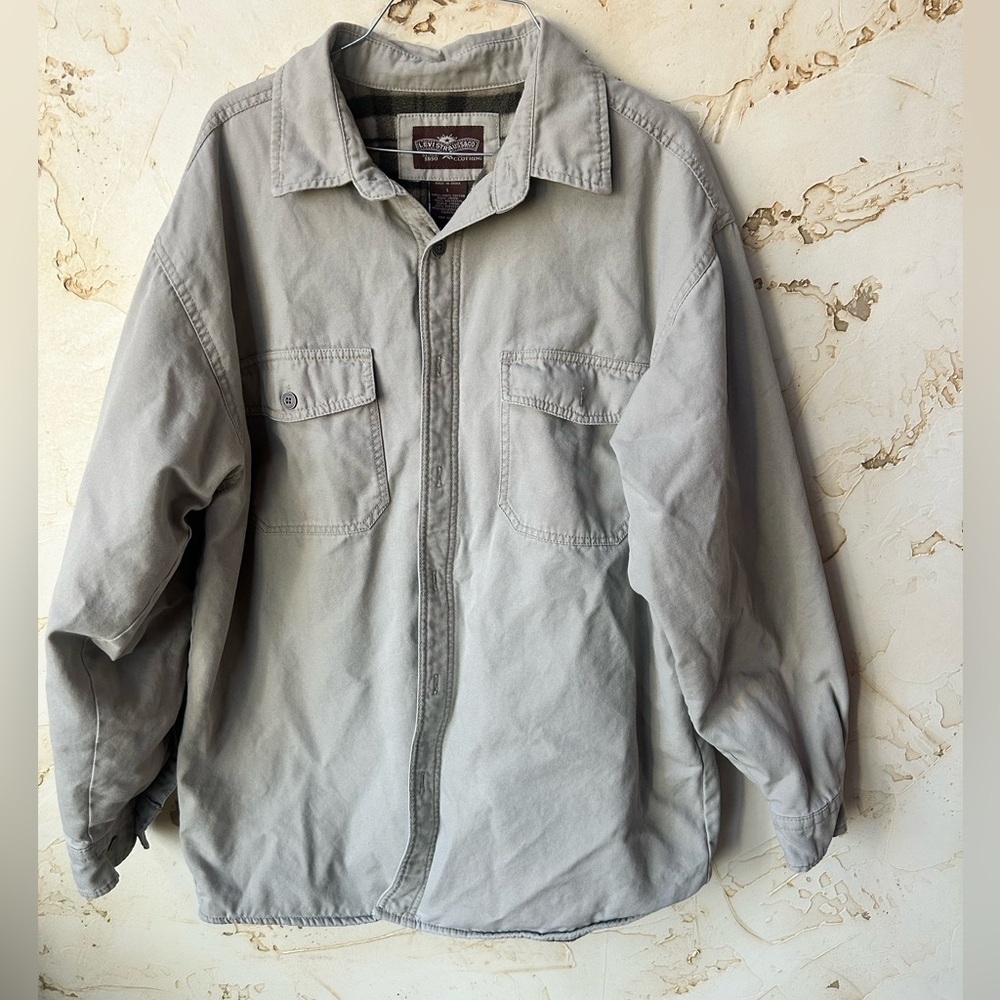 🏷️ SALE Vintage Levi’s Men’s Fleece-Lined Shirt Jacket Large Stone EUC
